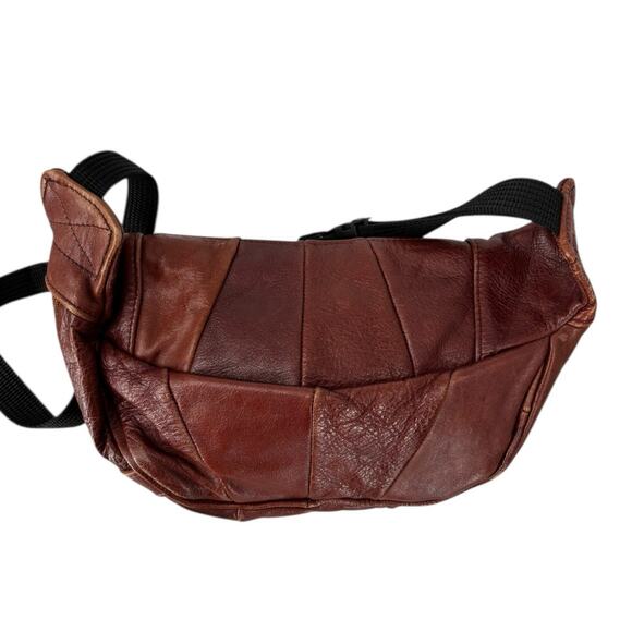 Vintage Leather Waist Pack Sling Brown Woodstock Travel Boho Hippie - Picture 15 of 16